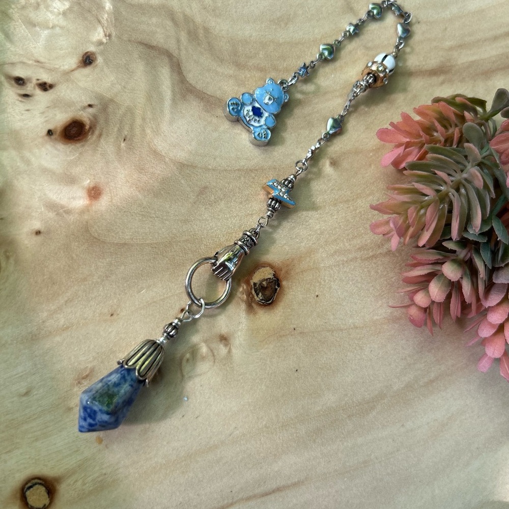 Lapis Lazuli Grumpy Bear Pendulum